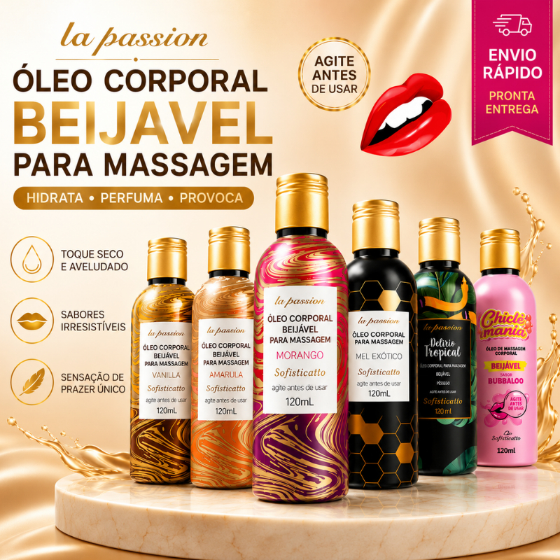 Óleo Corporal Beijavél Para Massagem Lá Passion 120ml