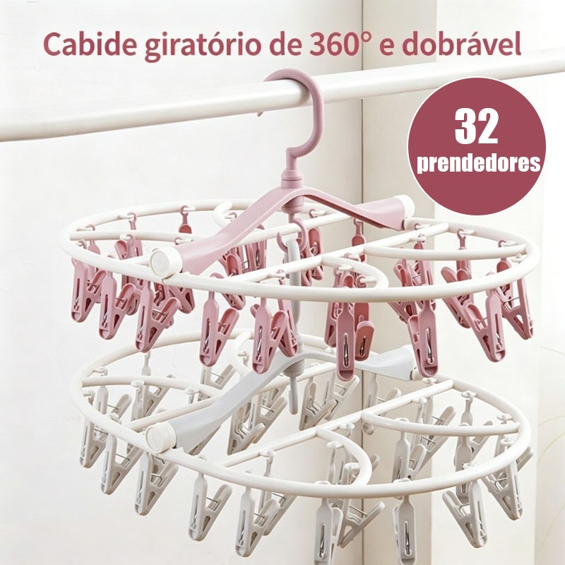 Varal Roupa Intima Dobrável Multiuso Com 32 Prendedores Calcinha Cueca Sutiã E Meias Organizador De Roupas