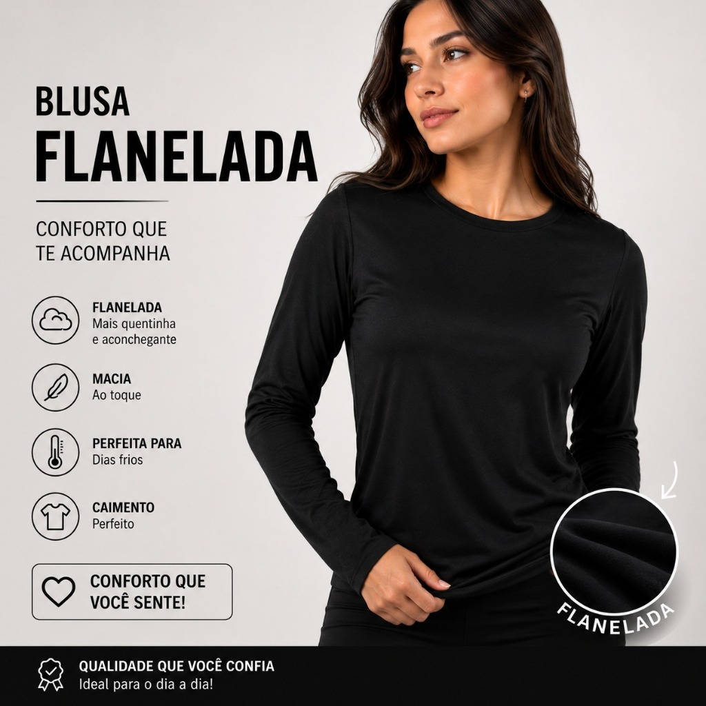 Blusa Frio  Segunda Pele Peluciada Térmica suplex