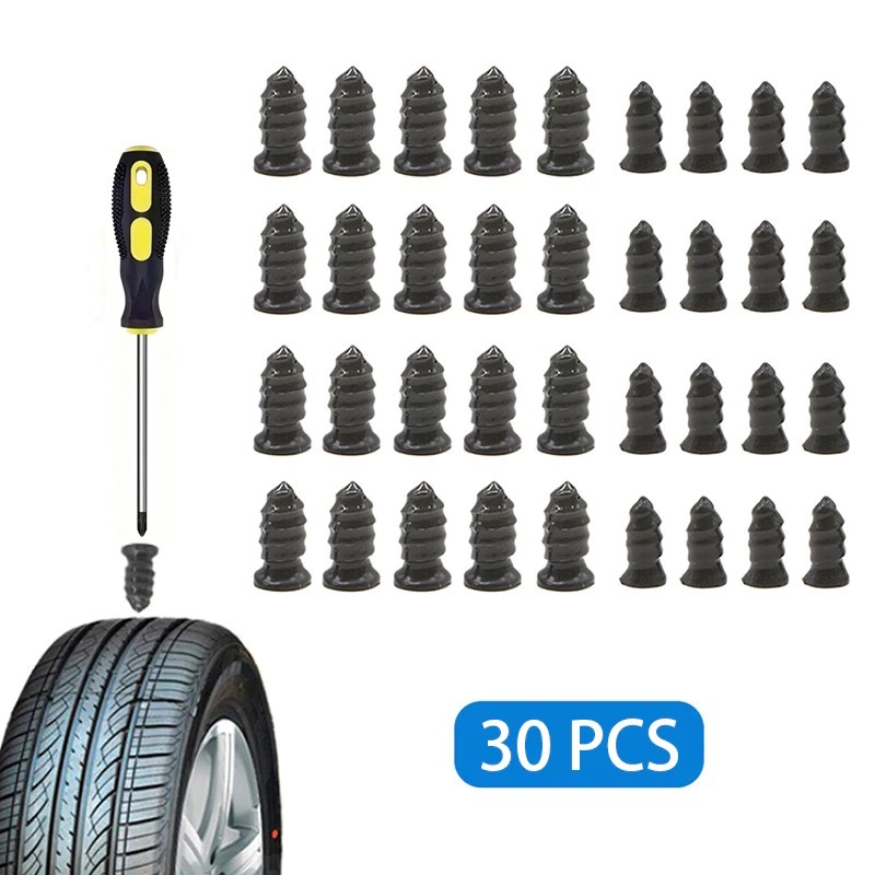Kit com 30 pinos  para reparo de pneus sem câmara de ar para motocicletas, carros e bicicletas
