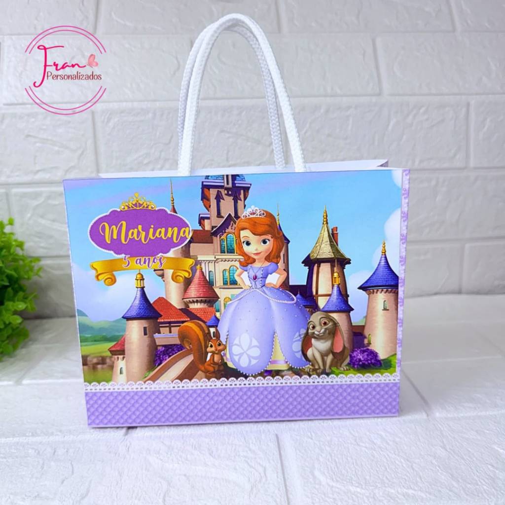 Sacolinha Personalizada Princesinha Sofia - Lembrancinhas - Aniversário - Mêsversário