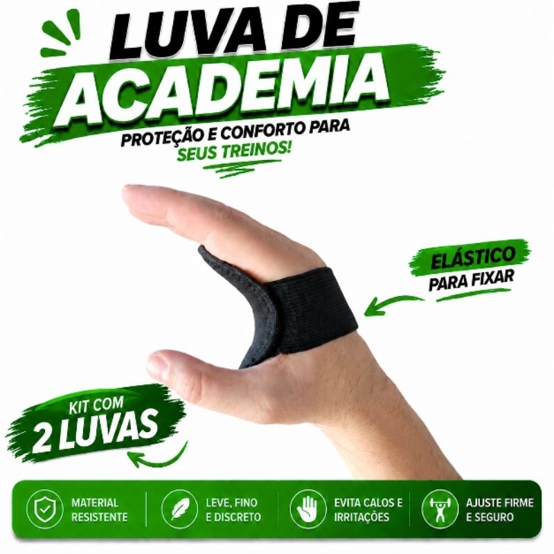 ⭐ Luva Academia Protetor Palmar Anticalo Musculação Crossfit Hand Grip Ajustável Confortável Par Fitness Treino