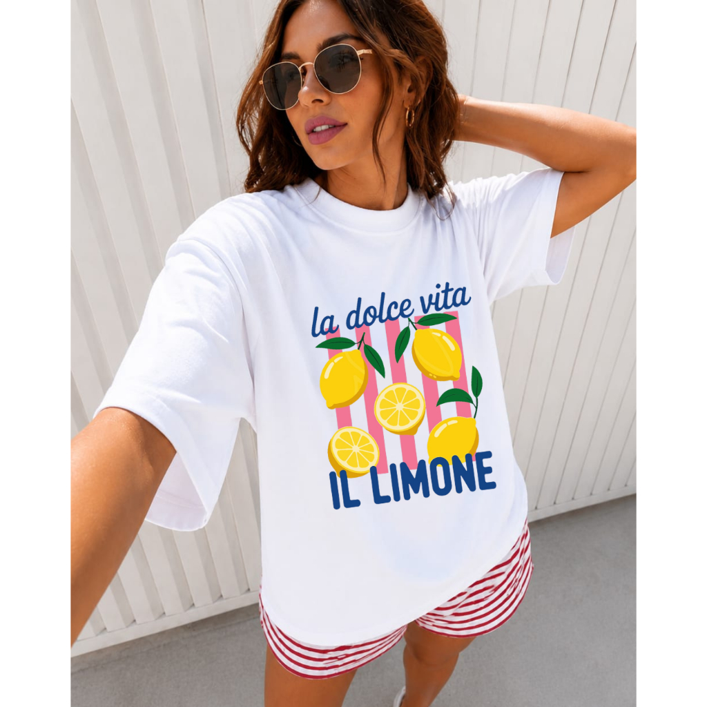 Camiseta Lemon Várias Cores Moda Feminina Estilosa Casual 100% Algodão Premium Confortável Versátil