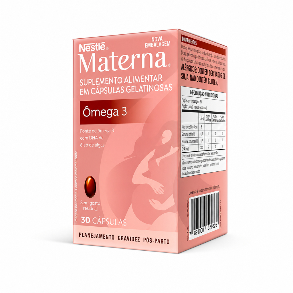 Suplemento Materna Ômega 30 Cápsulas Vitaminas e Minerais