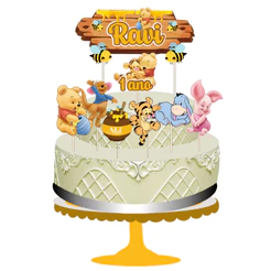 Topo de bolo ou Topper Ursinho pooh