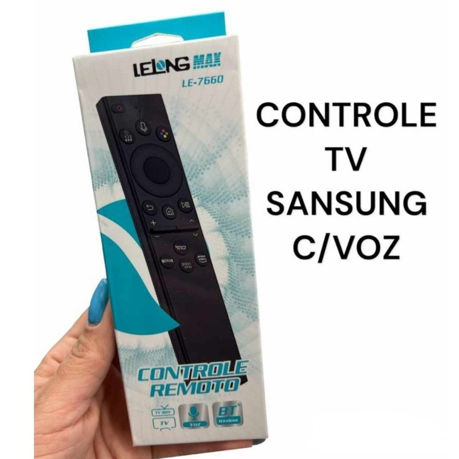 7660 Controle Remoto Compatível Com Voz para Tv Samsung Smart Led Crystal 4K 8K QN65Q60BAGXZD
