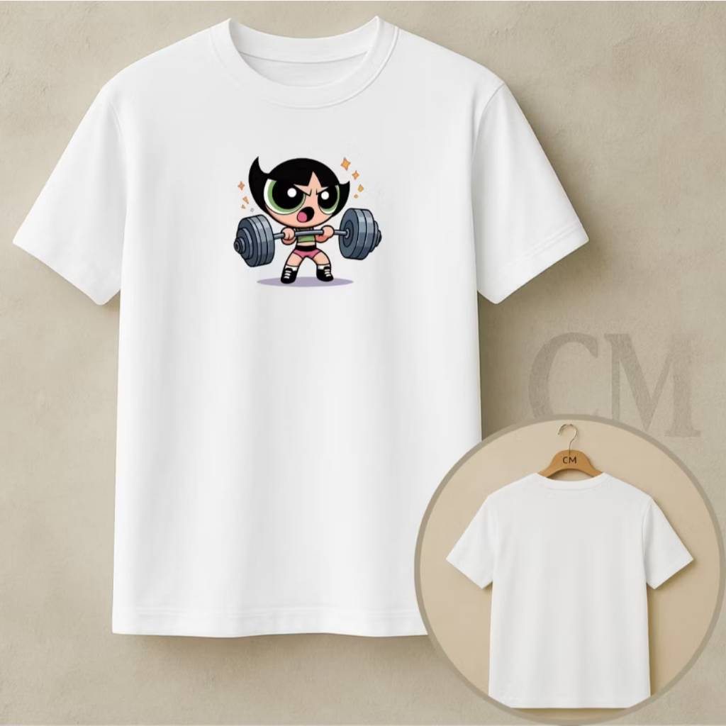 Camisetas Femeninas Estampada Docinho Super poderosas Academia 100% algodão