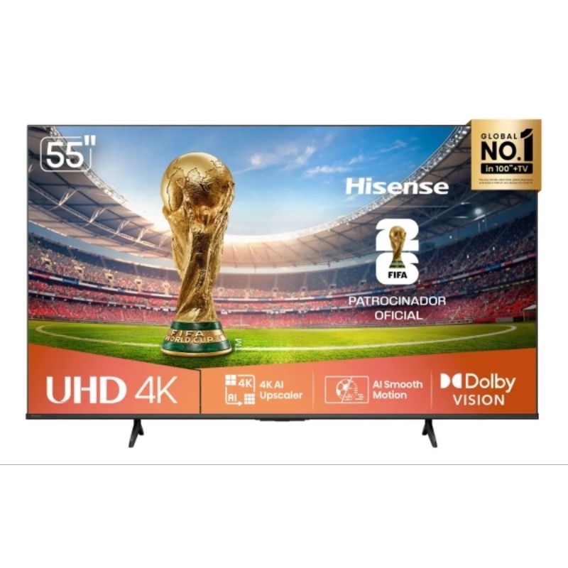 Hisense Smart TV 4K 55 Polegadas 55A6NV com Dolby Vision, HDR10, HLG, Dolby Gaming, Film Maker, DTS Virtual X.