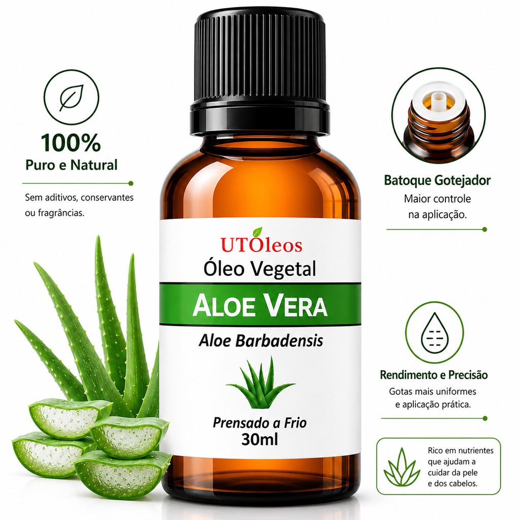 Óleo Vegetal Aloe Vera 30ml Para cremes, sabonetes e cosméticos em geral