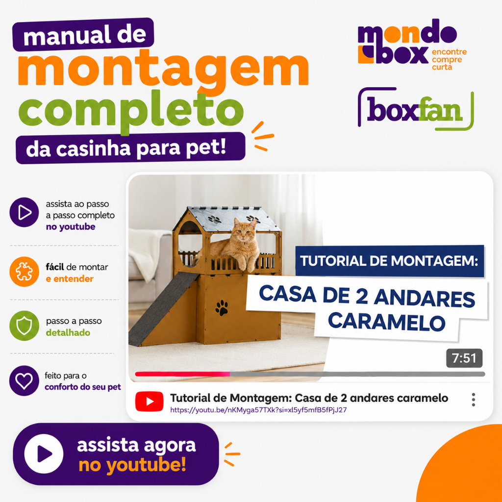 Casa Para Gatos Dois Andares Toca Em Mdf Caramelo Cama Beliche Brinquedo Arranhador Gato Diversão — foto 6