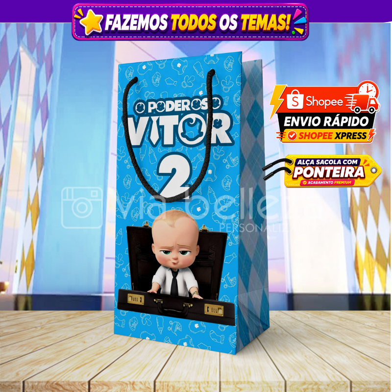 Sacolinha Personalizada Poderoso Chefinho Aniversário  Lembrancinha Festa Infantil Todos os Temas