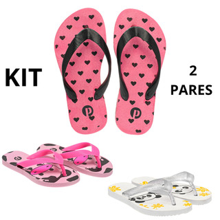 Kit Chinelo Infantil Macio Antiderrapante Passeio