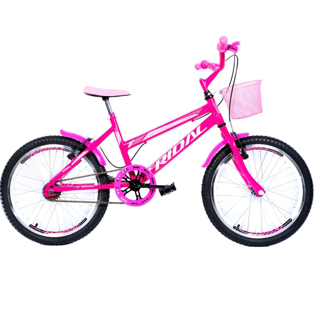Bicicleta Infantil Aro 20 Feminina Aço Tridal Bike com Cestinha