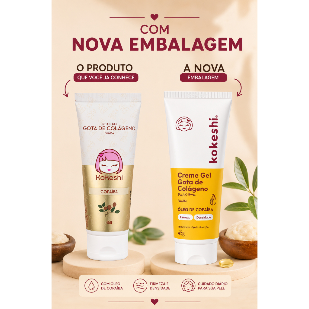 Creme Gel Gota de Colágeno Copaíba Kokeshi 45g