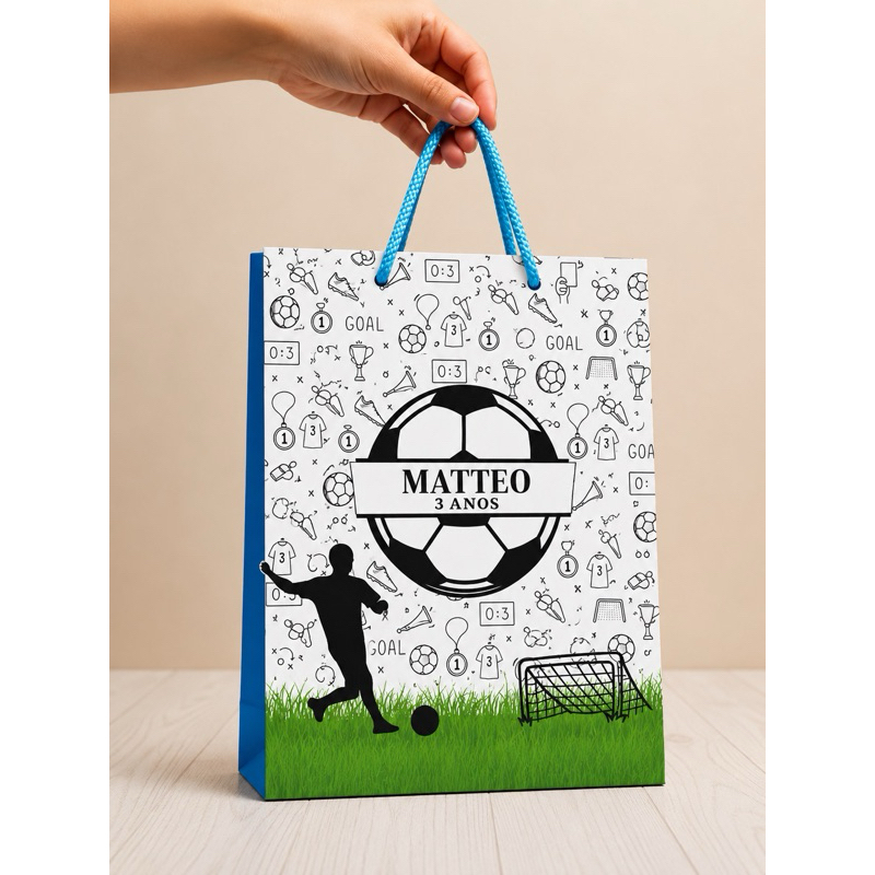 Sacolinha P & M Futebol Personalizados /Lembrancinha de Festa /Aniversário