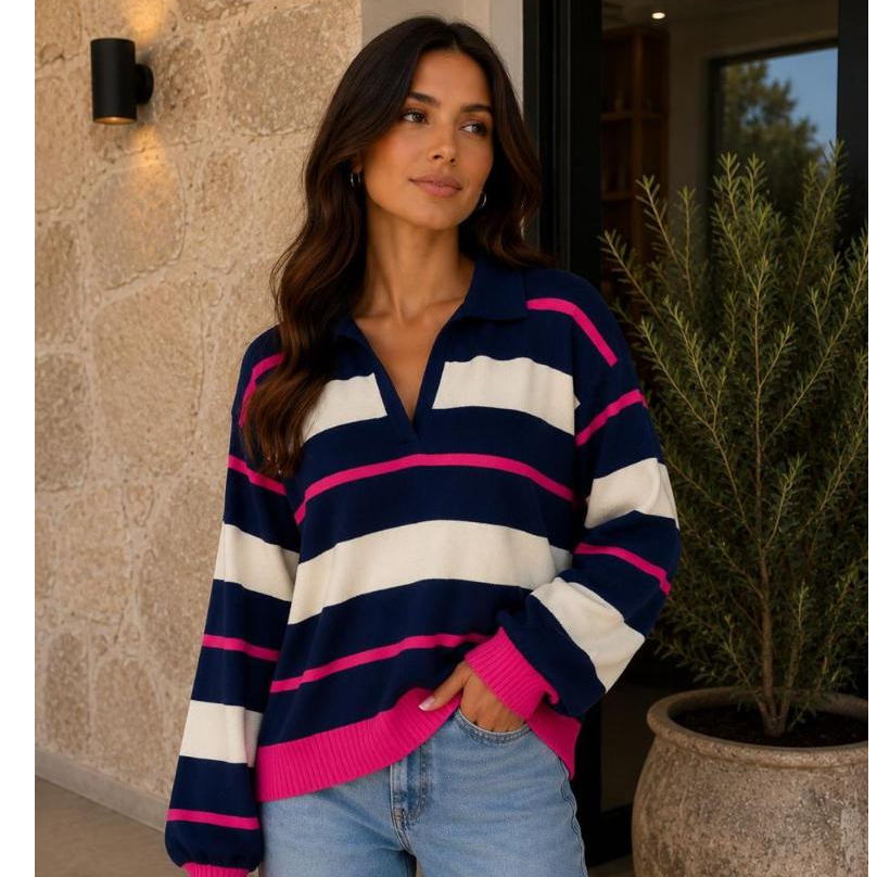 Blusa Listra Feminina Tricot Modal Premium Outono Inverno Gola Polo Tendência Moda Blogueira