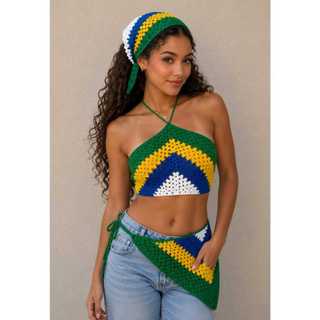 BANDANA DE CROCHÊ 3 em 1 COPA DO MUNDO 2026.