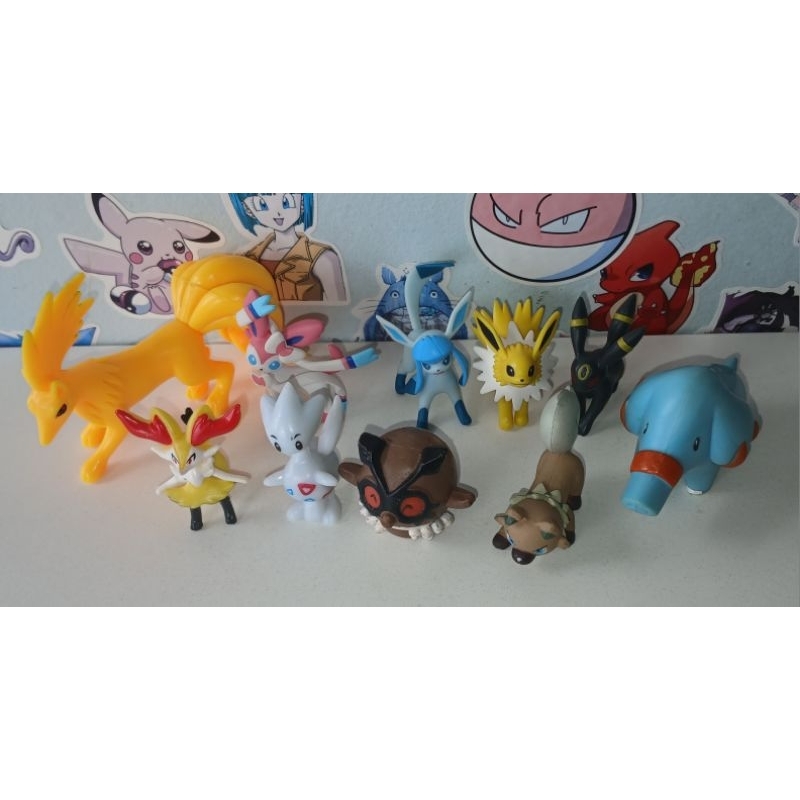 BONECO MINIATURA POKEMON SYLVEON UMBREON GLACEON JOLTEON BRAIXEN TOGETIC PHANPY HOOTHOOT ROCKRUFF NINETALES