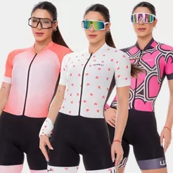 Macaquinho Macacão Ciclismo Mulher Pedal Bike Forro Em Gel Acolchoado