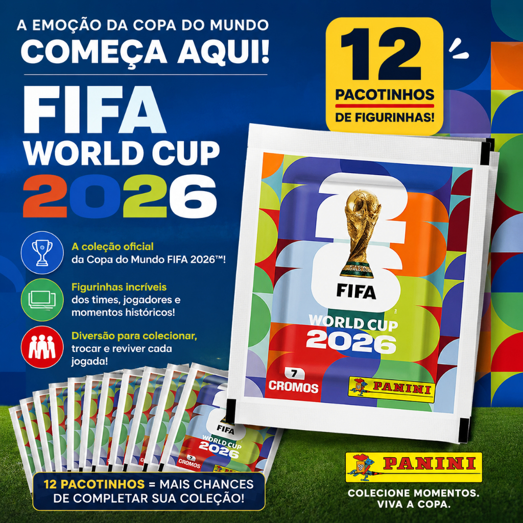 KIT Figurinhas Copa 2026 12 Envelopes 84 Figurinhas Colecionador
