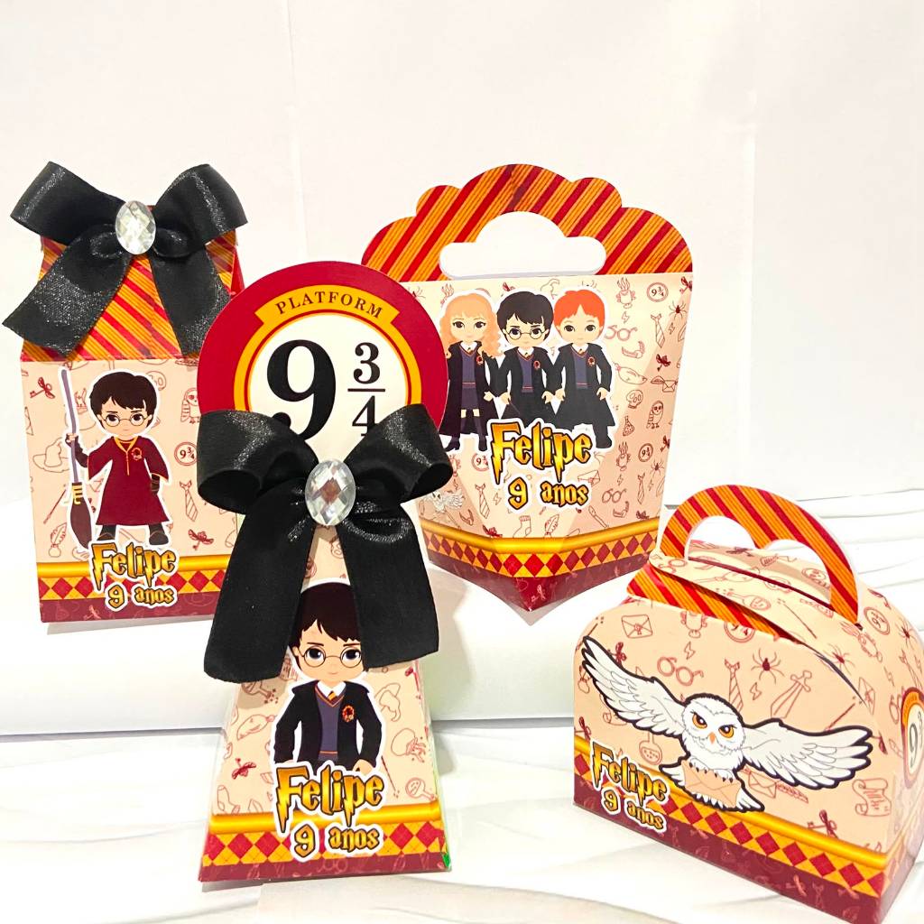 Kit Caixas Personalizadas HARRY POTTER Lembrancinhas Festa Infantil Aniversário Desmontadas