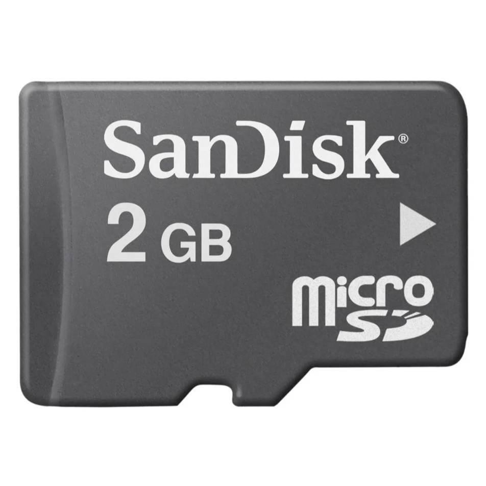 Cartão de memória microsd Sandisk original de 2 GB a granel+adaptador SD