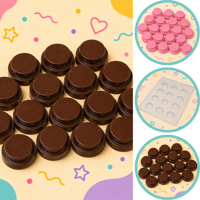 Forma Simples 9533 Bombom Detalhado 5 em Acetato BWB Para Bombom e Doces de Chocolate e Confeitaria Páscoa (CHOCO)