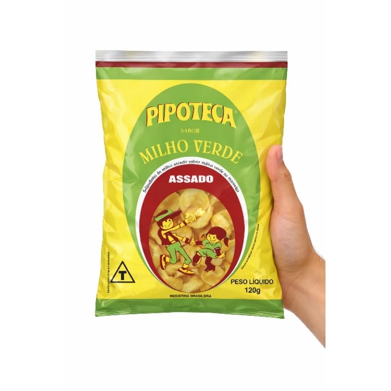 kit salgadinho pipoteca milho verde fardo 10x110g pacote grande pipoca criança lembrança revenda