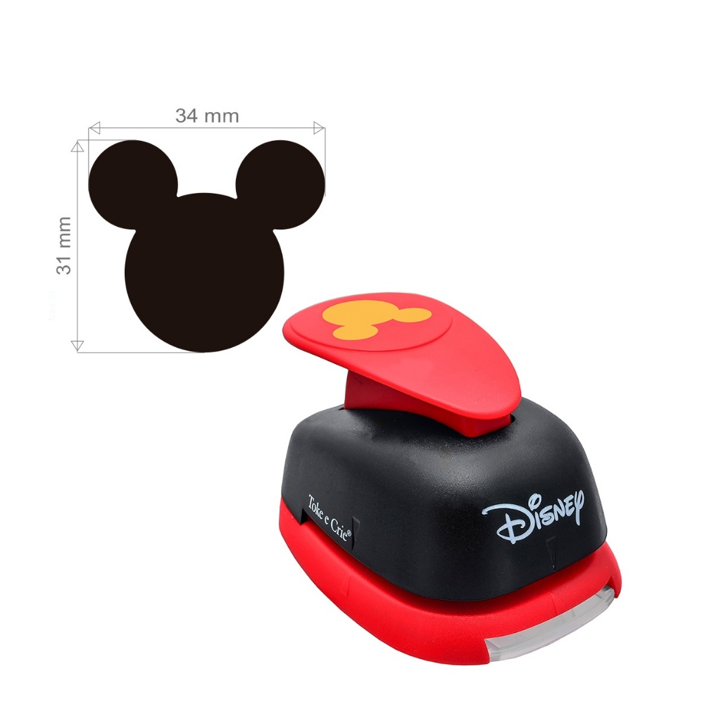 Furador Scrapbook Gigante Papel E Eva Premium Disney/Coroa Princesas/Mickey Mouse - Toke e Crie
