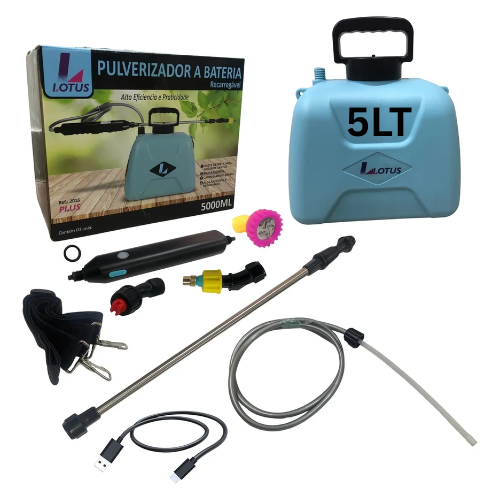 Pulverizador a Bateria 5lt Ergonomica Leve Diversas Utilidades Reforçada