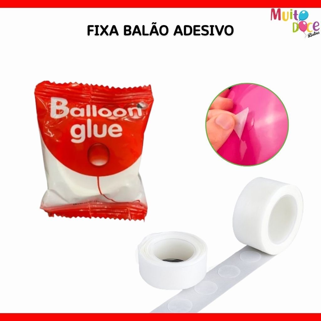 Balloon Glue Fixa Balão - Pacote Com 100 Pontos Gota Adesiva - Para Decoração e Suspensão de Bexigas
