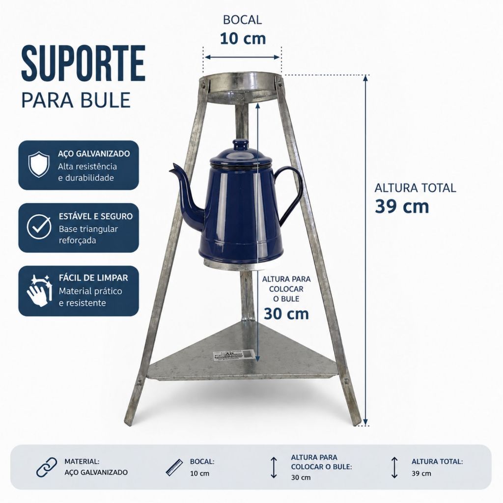 Suporte Coador De Café Mariquinha Mancebo Tipo Rústico Retrô Antigo