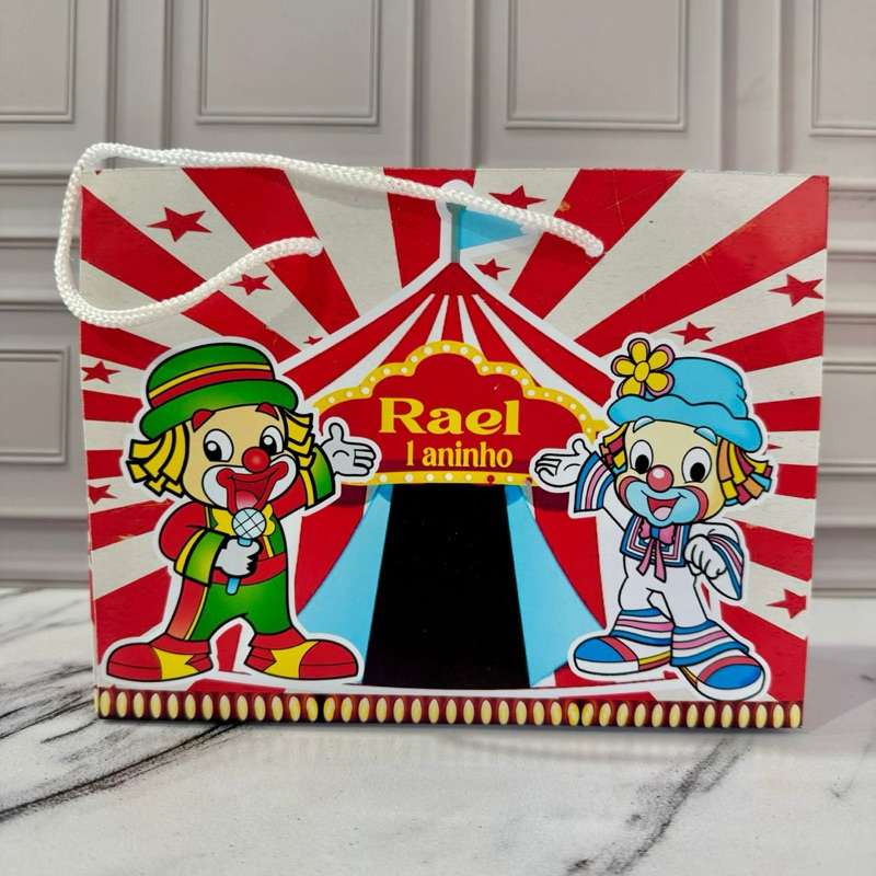 Sacolinha G Personalizada Circo do Patati e Patata/ para festa infantil / Papelaria/ sacola/ aniversário