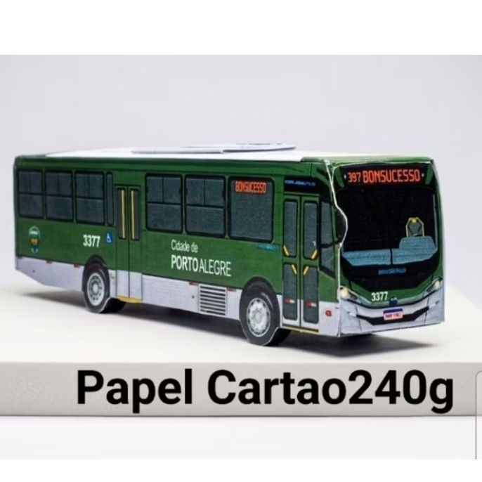 Miniatura De Ônibus Mascarello Gran Via2024Of1619 Porto Alegre PAPEL CARTAO 240G