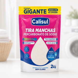 Percarbonato de Sódio Calisul 2kg Puro Granulado Removedor de Manchas para Roupas Brancas…
