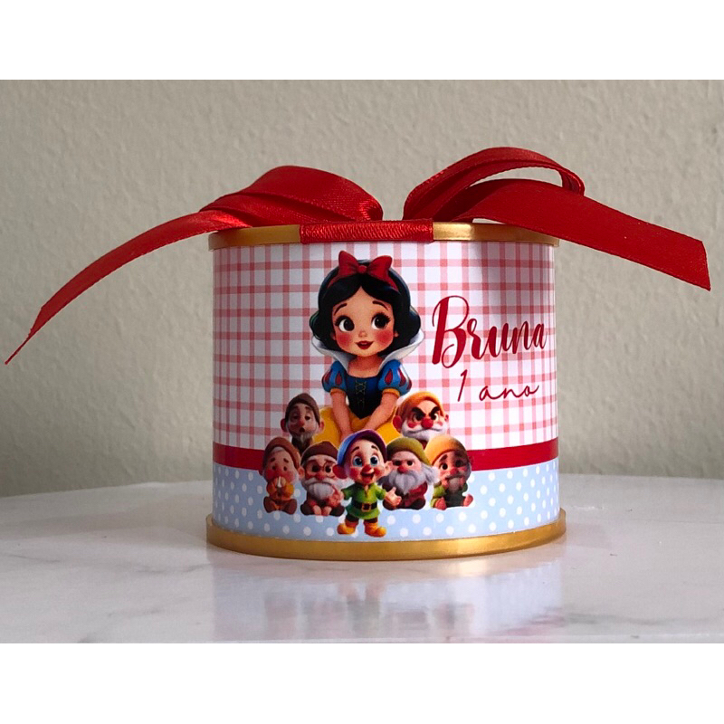 Kit Tubolatas Personalizadas Branca de Neve Baby | Lembrancinha Personalizada | Aniversário | Chá de Bebê | Batizado 5x6