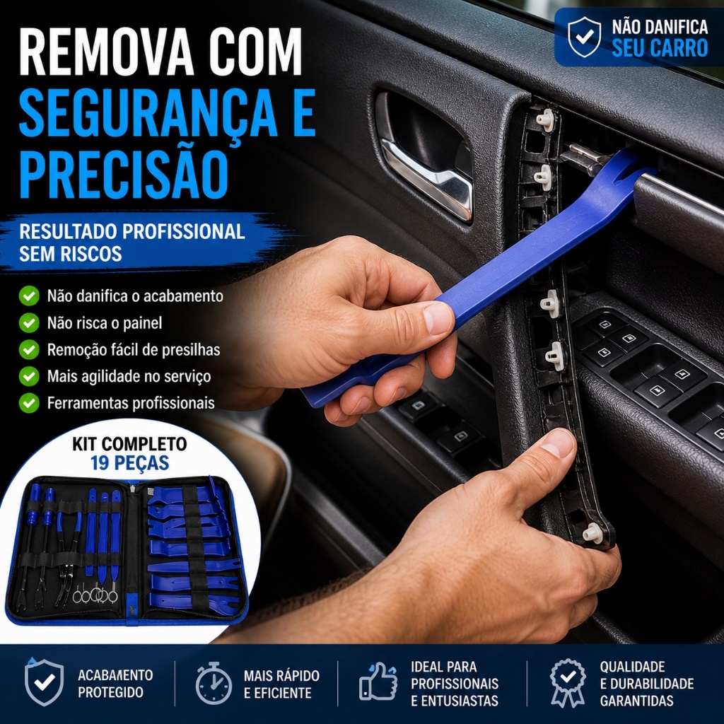 Jogo Espátulas De Nylon Para Painel Automotivo CARRO VAN PARA SOM KIT ALICATE PARA REMOÇÃO 19 PCS