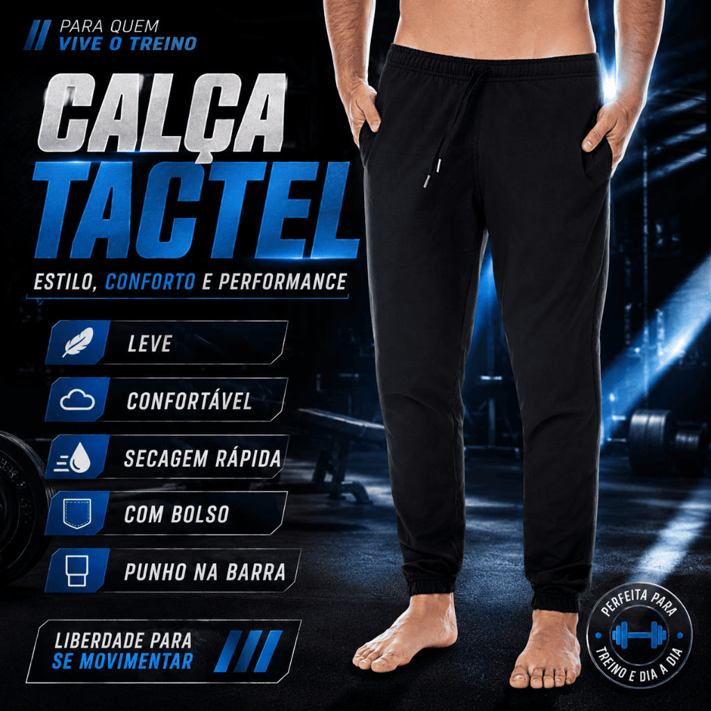 Calça Tactel Academia Jogger Masculina Com Elastano Inverno Frio Esporte Caminhada Bolso Cordão