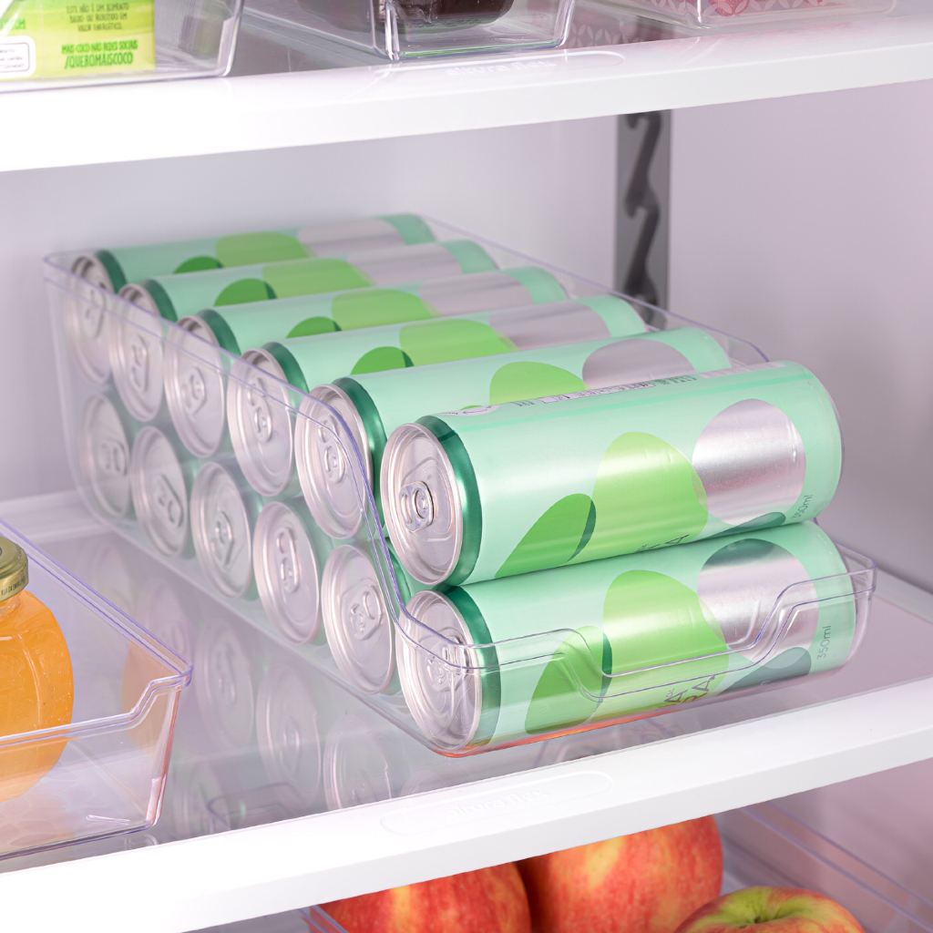Organizador Uz Porta Latas Latao Latinha Bebidas Geladeira Transparente