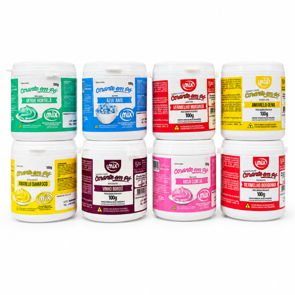 CORANTE EM PÓ MIX 100G (GRANDE) DIVERSAS CORES CONFEITARIA