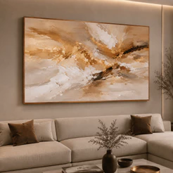 Quadro Moderno Moldura 80X120 cm Gigante Abstrato Luxuoso