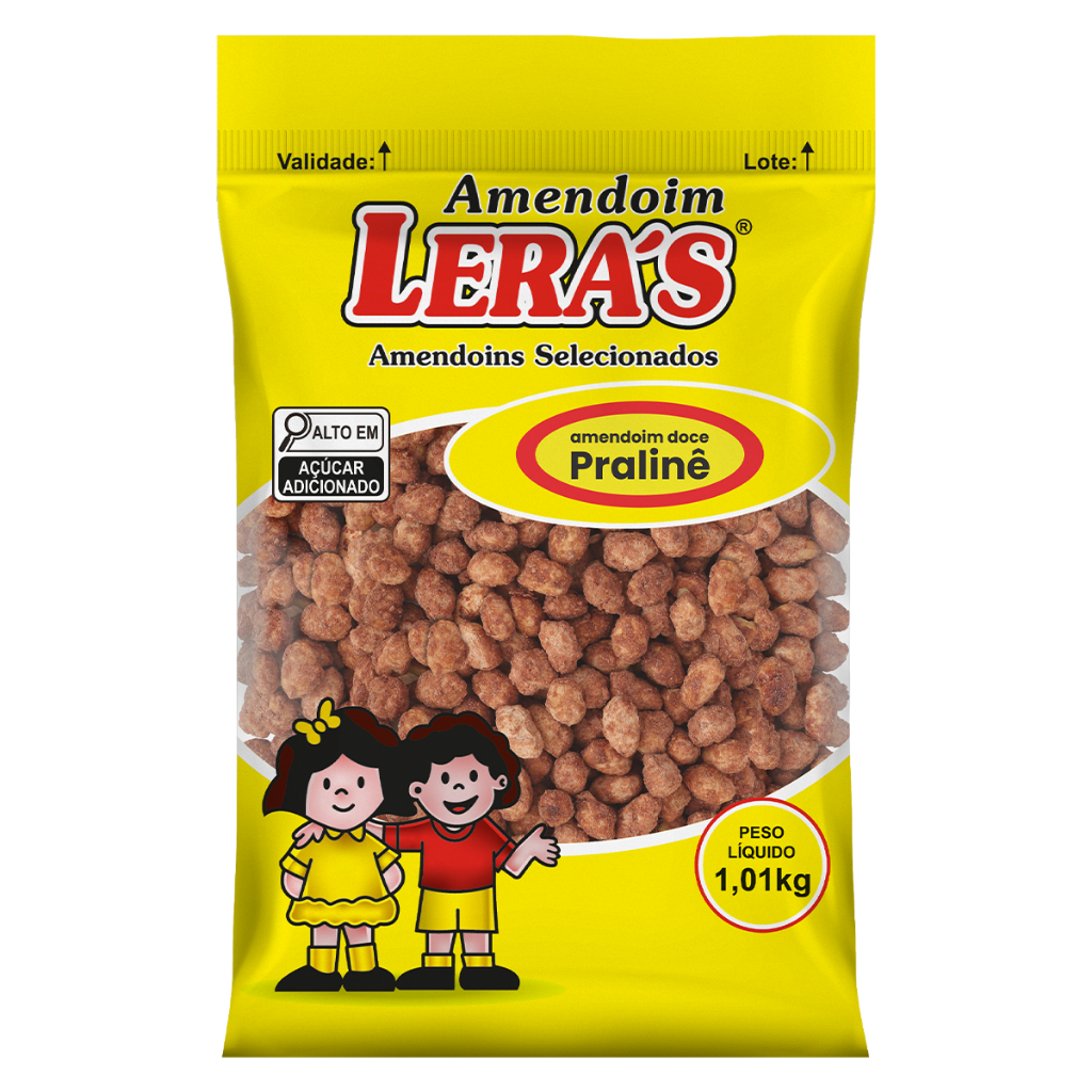 Amendoim Doce Praline Casca Caramelizado Assado 1 Kg Leras