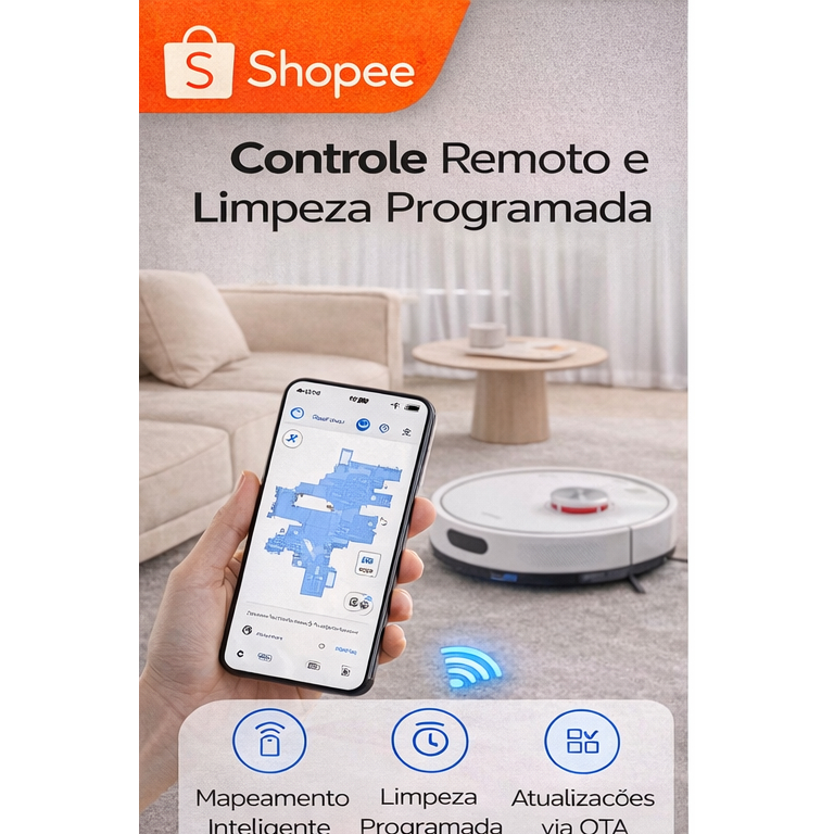 Novo Xiaomi S40 Robô Aspirador Inteligente 10.000Pa Limpeza Completa Super Poten