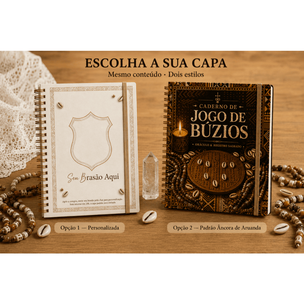 Caderno de Jogo de Búzios Personalizado A5 | Candomblé Umbanda | Papelaria de Axé | 200 Folhas