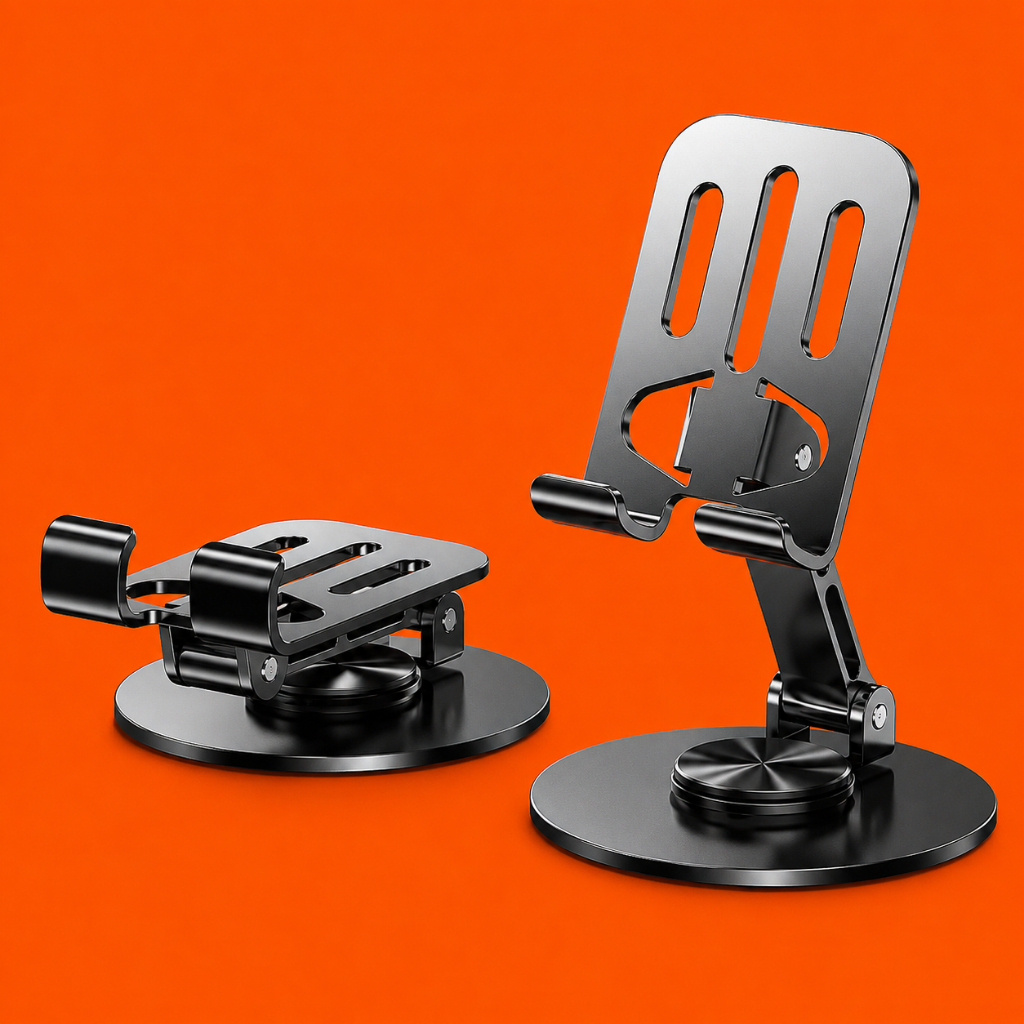 Suporte de Mesa Giratório 360° Alumínio Ajustável Celular Tablet Universal Antiderrapante