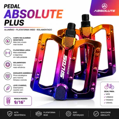 PEDAL PLATAFORMA ALUMINIO BRUTUS FLAT 9/16 OI ABSOLUTE ORIGINAL QUALIDADE PREMIUM