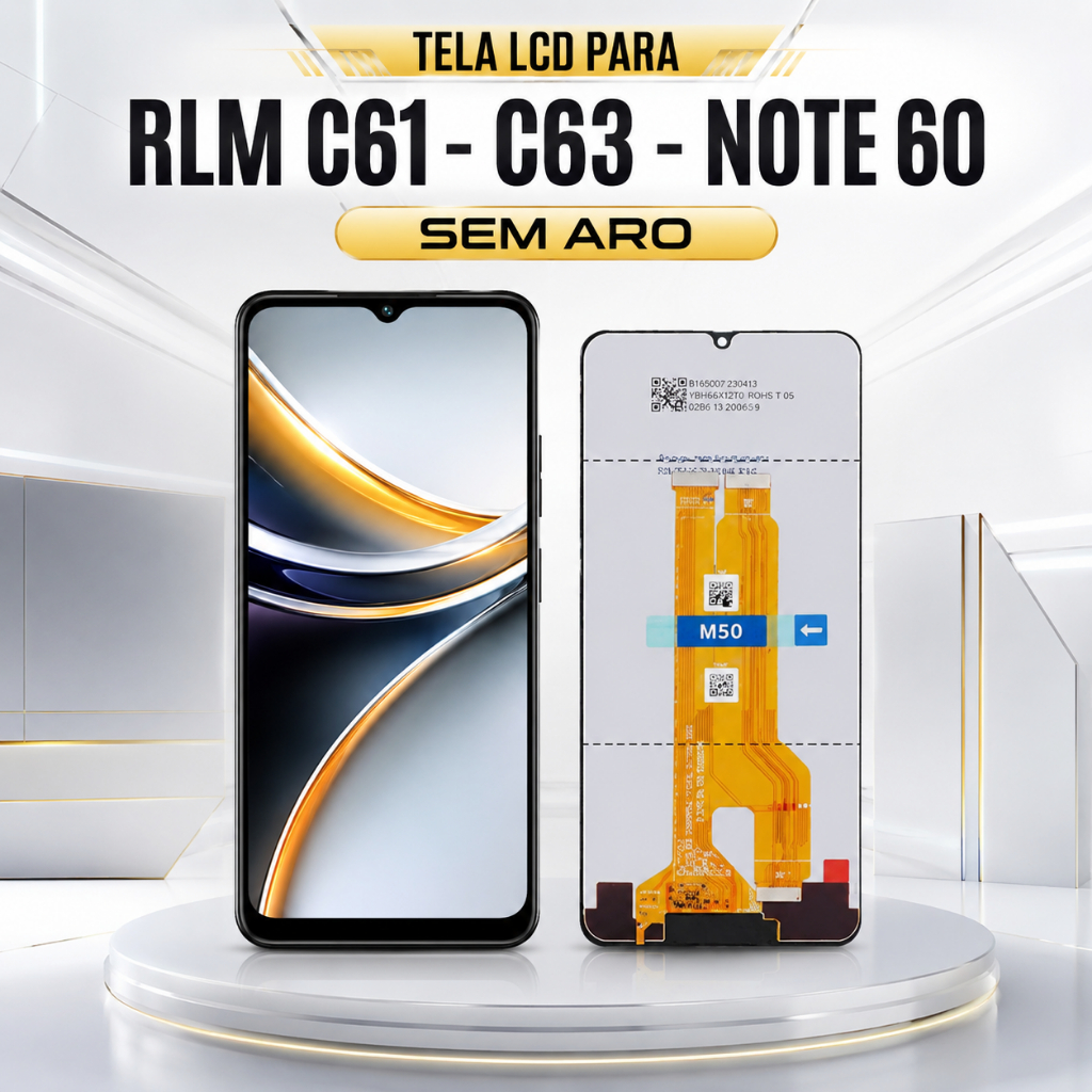 Tela Frontal Display Rlm C61 - C63 - Note 60 SEM ARO - 100% Testada antes do envio