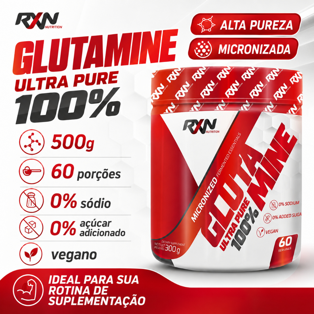 Glutamina Ultra Pura 300g - Rxn Nutrition