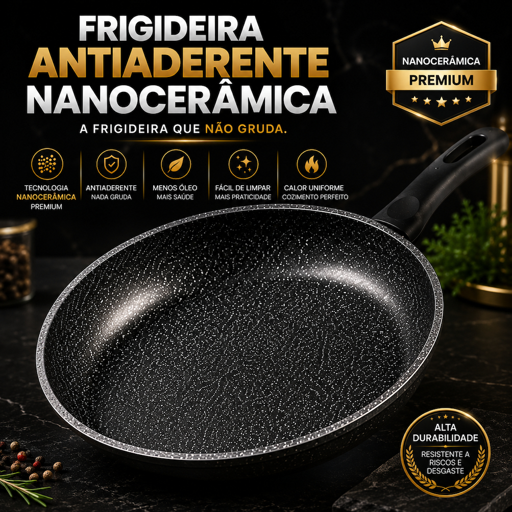 Frigideira Antiaderente Nanocerâmica Premium 20cm - Panquequeira Tapioqueira Omeleteira