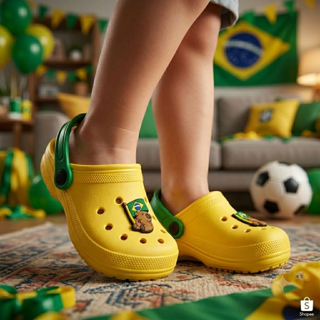 Slide Sandalia Copa 2026 Papete Infantil Brasil Unissex Criança Menino Menina Promoção 19 ao 31
